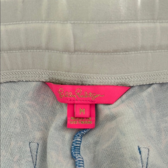 Lilly Pulitzer Blue and Pink Athletic Shorts with sailboat print - Picture 3 of 4
